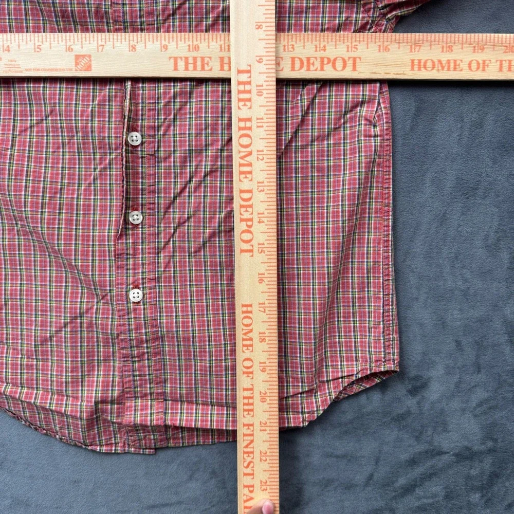 Ralph Lauren Boys Red Green Plaid Button Down Shirt Size S 8/10 Cotton LS